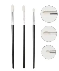 Tapered Goat Hair Makeup Brushes - Set of 3 for Face, Nose, Chin, and Eye Detailing