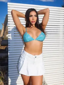 Sarina Rhinestone Bralette (Turquoise)