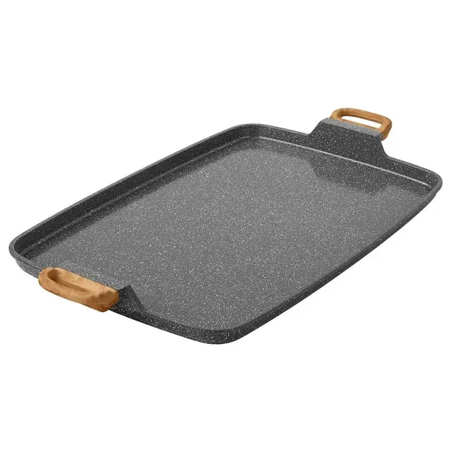 Prairie Signature Cast Aluminum Double Griddle, Charcoal Speckle