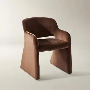 Z Gallerie Elara Dining Armchair, Brown Contemporary Chair, Modern Accent Chair for Indoor Furniture Use