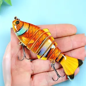 6-Joint Robotic Fishing Lure, High-Elastic Silicone Tangle-Free Design, Lifelike Swimming Action Wobbler, 15.5g 6-Hook Bait for Bass, Boat Fishing & Black Pit, Tackle Gear Accessories.