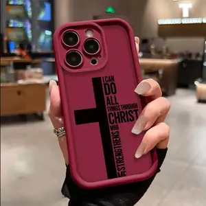 Creative Letter Cross Pattern Design Shockproof Slim Phone Case for iPhone 17 Pro Max 16 16e 15 14 Plus 13 12 Mini 11 Air X XS Durable Soft TPU Cover with 2D Printed Aesthetic Design