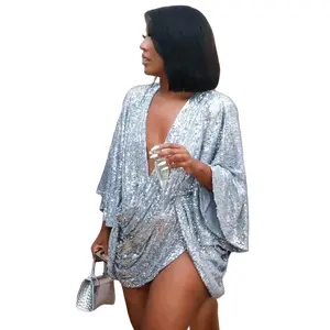 Center of Attention Silver Sequin Dress