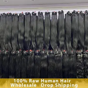 30 34 Inch Straight Human Hair Bundles Raw Virgin India Straight Bundles Bulk Hair Extensions For Women On Sale