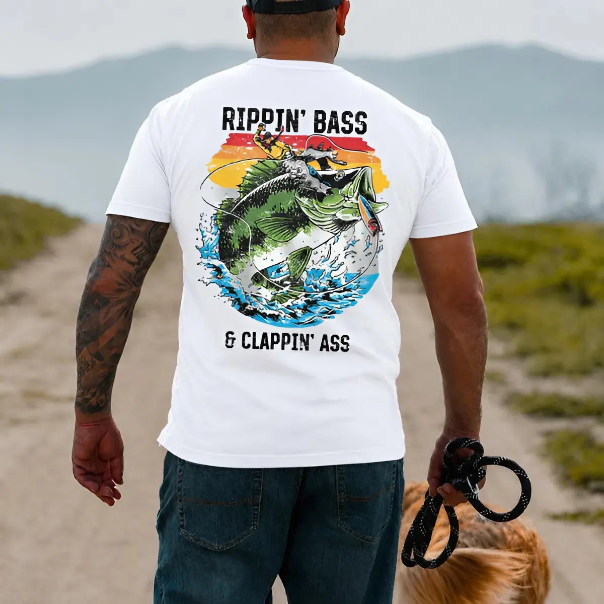 Rippin' Bass & Clappin' Ass Men's T-Shirt, Street Style Outfit, 100% Cotton Unisex T-shirt, Menswear Clothing, Clothing for men, Gift for Boyfriend, Best Gift for Father day