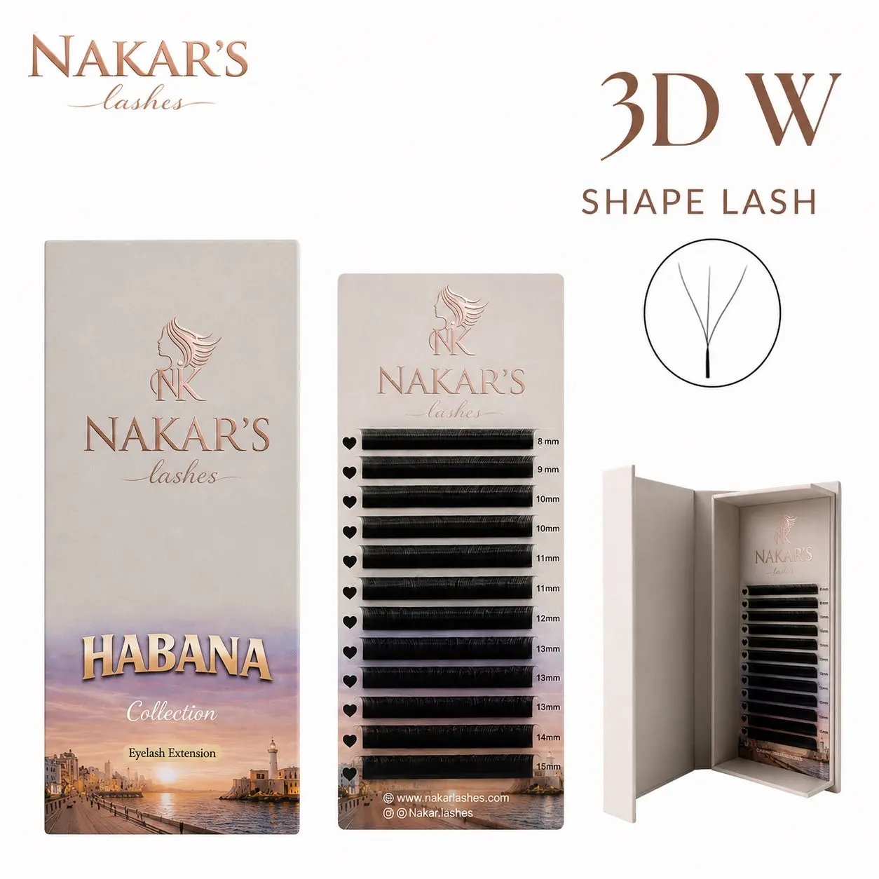 3D W Shape Lash Extensions | Habana Collection