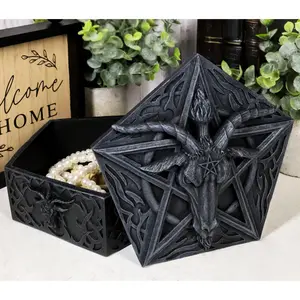 Knights Templar Pentagram Sabbatic Goat Baphomet Keepsake Jewelry Box