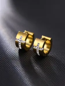 1 pair of punk hip-hop style 304 stainless steel earrings, fashionable jewelry, suitable for both men and women, suitable for daily or party use, can be given as a gift to friends