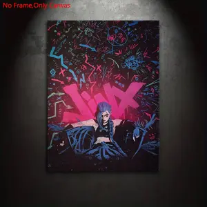 1 piece/set of frameless canvas painting print poster, classic graffiti art, Artwork for walls, I am Jinx, gift for video game lovers, ideal gift for bedroom, living room, mural, wall decoration