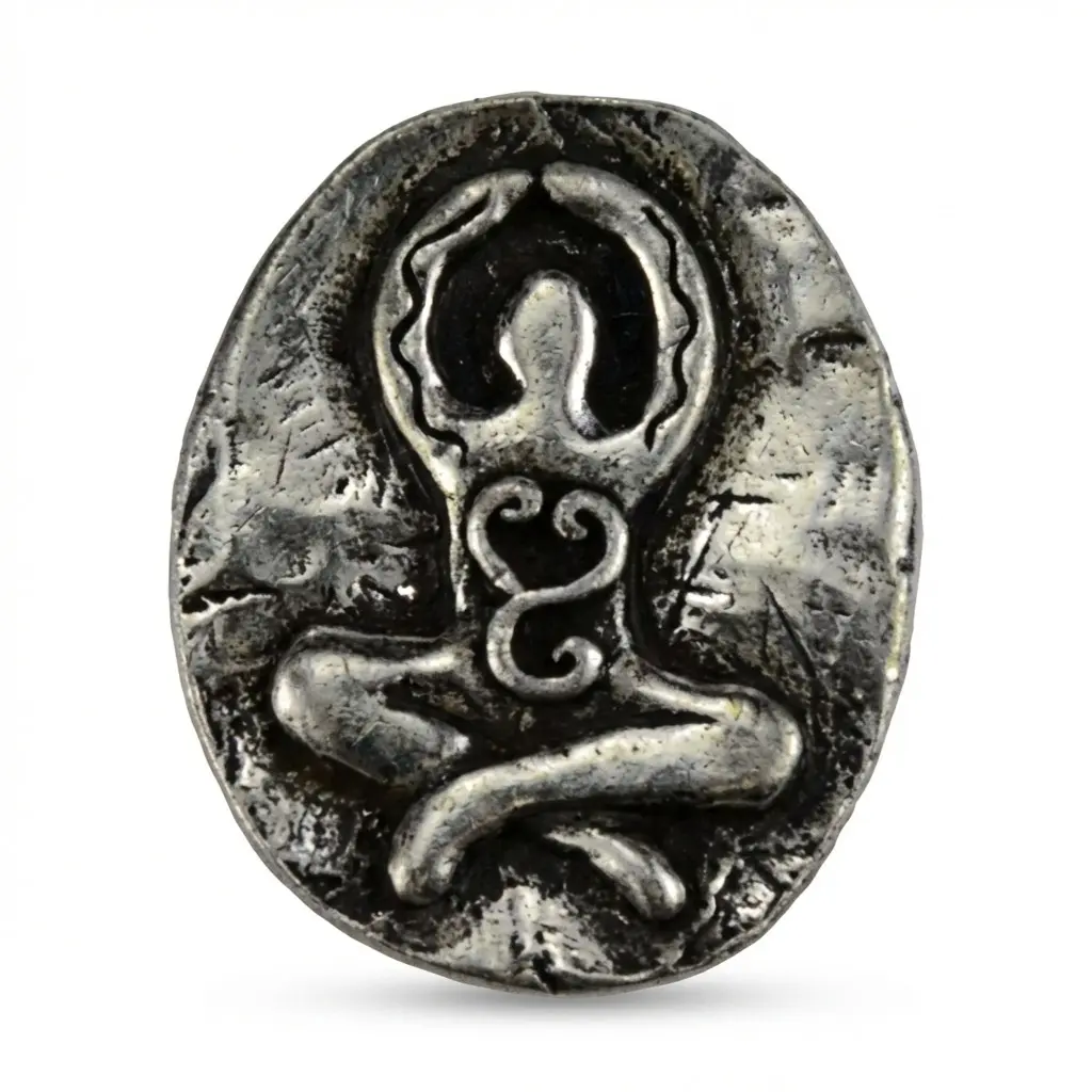 Goddess Pocket Stone Pewter — Divine Feminine Meditation Token 1 Inch