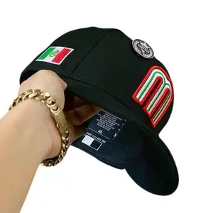 Mexico World Baseball Classic Baseball Cap Black Hat with Mexico Flag Logo, Adjustable Strap Sports Streetwear Style, Comfortable Durable All Season Fashion Cap for Men Women