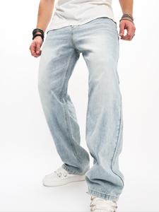 men's button straight leg jeans, street style pocket denim pants for daily wear, comfortable casual pants, men's bottoms for all seasons, cotton, streetwear jeans for men, menswear