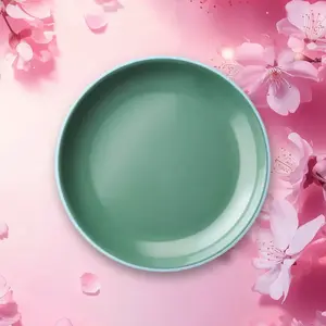Hearth & Hand Melamine Plate,10.5",Color Block,Green Blue,Trending Tableware,TikTok Hot Sale,Durable Outdoor Dinner Plate,Perfect for Summer Parties