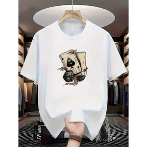 Summer Casual Short Sleeve T-Shirt Poker Master Magician