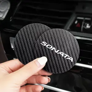 For Hyundai Sonata 2Pcs Car Coaster Water Cup Bottle Holder Anti-slip Pad Mat Silica Gel Bottle Holder Pad
