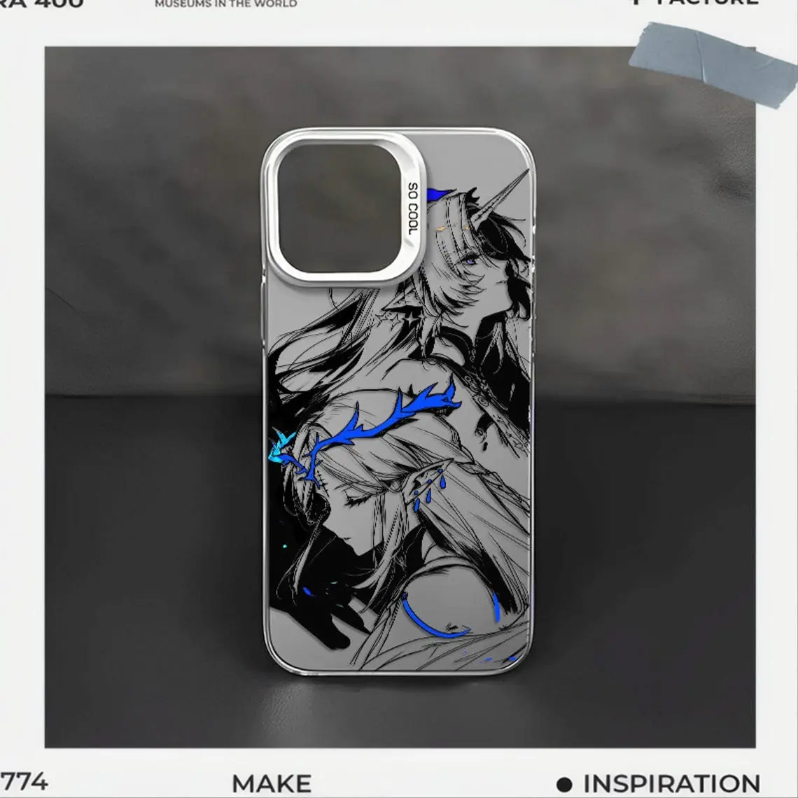 Cool Anime Game Figure Phone Case for iPhone 17 16 15 14 Pro Max Plus | Ink Art Graphic Mystic Shockproof Matte Frosted Protective Cover