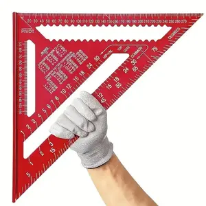 12-Inch Aluminum Alloy Precision Measurement Tool, Metric Scale Triangle Ruler, Woodworking Angle Measurement & Marking Tool