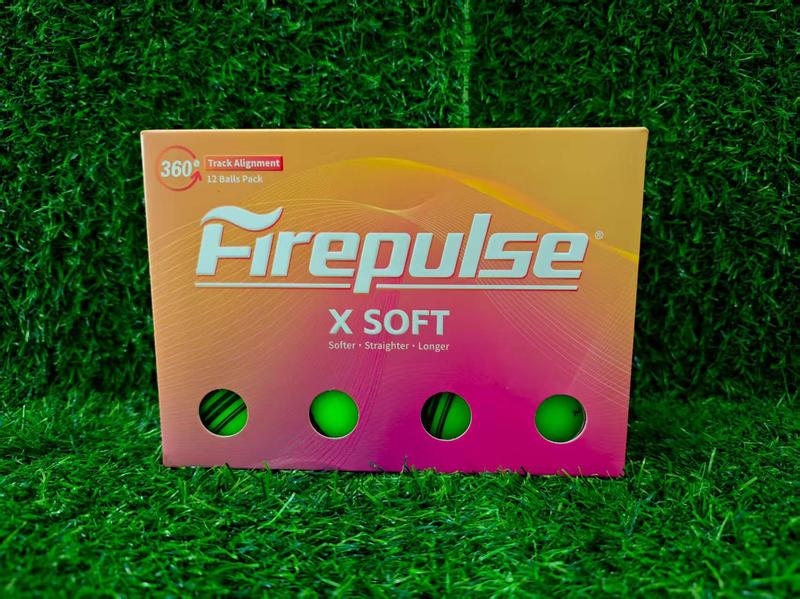 Firepulse X SOFT Golf Ball | 2-piece Construction | Fluorescent Matte Golf Balls | Translucent Green | Soft Golf Balls | 360 Track Alignment | 12count(1dozen)