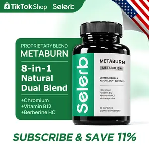 Selerb Metaburn for Daily Nutrient Support – With Chromium, Vitamin B12 & Berberine HCI – 60 Capsules