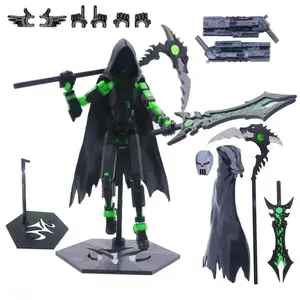 Multi Joint Movable Robot Action Figure, T13 Model Toy with Base and Accessories