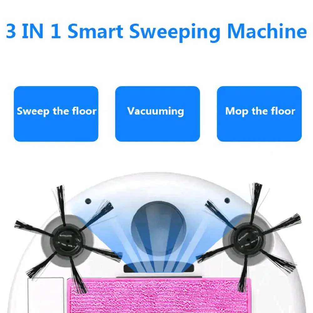 Smart Floor Vacuum Cleaner 3-In-1 Auto Rechargeable Smart Sweeping Robot with Sweep the Floor, Vacuuming & Mop the Floor Features
