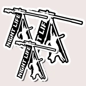 Night Life Hunting Sticker 2025, Decal for Truck, Cooler, Gun Case, Waterproof Vinyl,  Laptop Sticker