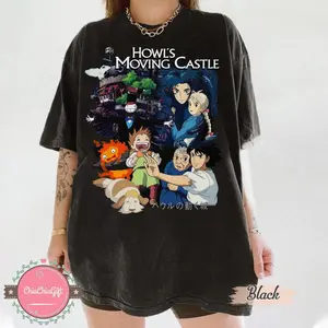Vintage Howl's Moving Caslte Shirt Studio Ghibli Shirt, Sophie, Haku, Calcifer Shirt, Studio Ghibli Gift Shirt, Full Color
