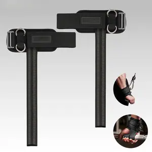 Non-Slip Wrist Straps for Weightlifting Deadlifting, Gym Lifting Straps with D Rings for Cable Machine Workout, 10mm Neoprene Padded Weight lifting Wrist Wraps for Men Women