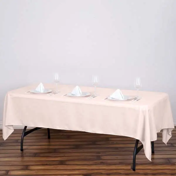 Polyester Rectangle Tablecloth 60"x102" Blush - Wrinkle-Resistant Finish