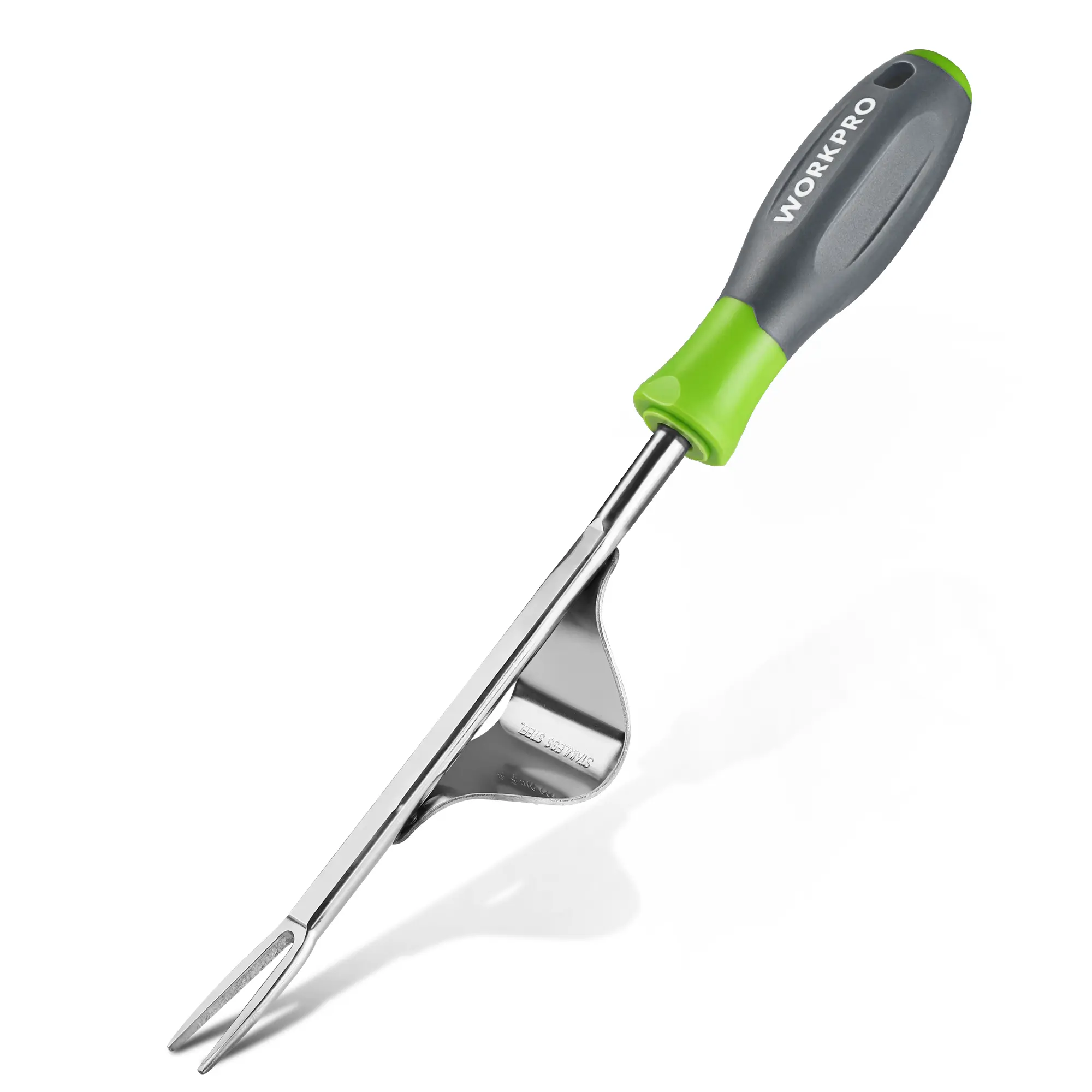 #Summersales WORKPRO Weed Puller Tool, Metal Leverage Base and V-Shaped Forks | Heavy Duty Stainless Steel with Soft Handle for Easy Weed Removal and Deeper Root Digging, Manual Hand Weeder for Gardening Visit the WORKPRO Store