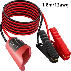 5.9FT 12AWG Car Jump Starter Cable, Compatible with MIL 12V Lithium Batteries, Portable Booster Clamps for Emergency Vehicle Engine Starting