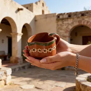 Handcrafted Mexican Barro Heart Ceramic Mug - Kitchenware Drinkware for Daily Use & Home Decor