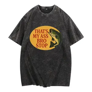 Fish Out of Water Pun Vintage washed cotton T-shirt - Funny Fishing Humor - Unisex Cottagecore Graphic Tees shirts