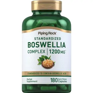 Piping Rock Boswellia Extract Capsules | 1200mg | 180 Count | Herbal Supplement | Standardized Complex | Non-GMO, Gluten Free