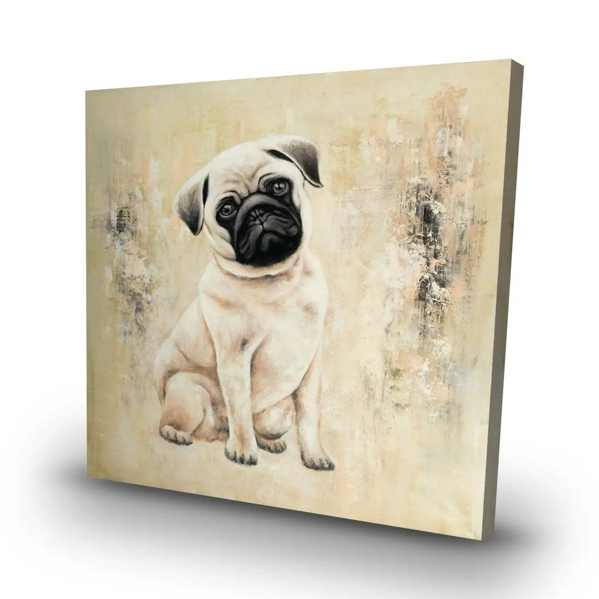 360 Stand 32x32 in. Artistic Contemporary Small Pug Dog High-Def Photo Print - Premium Wall Decoration, Home Decor Gift for Home Supplies
