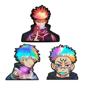 Wetsynt 3 Pack-Anime Car Stickers Decals Holographic Waterproof Stickers Anime for Cars Auto Motorcycle Laptop Trunk Bumper Accessories (LSJ-3 Pack)