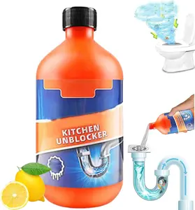 Toilet Pipeline Dredge Agent - Powerful Pipe Unclogging Dissolving Drain Clog Remover Agent for Kitchen, Foaming Lemon Sink Drain 500 ML