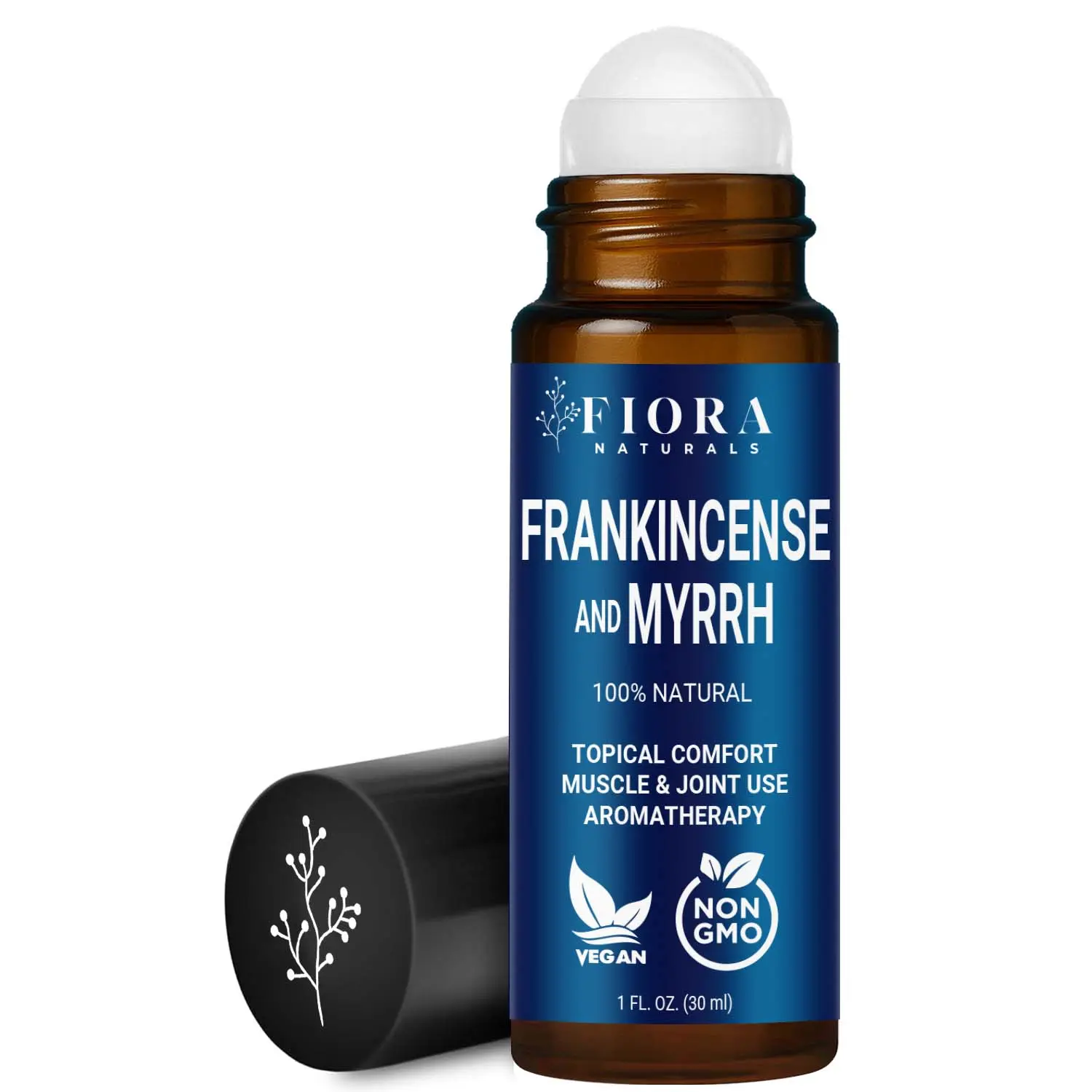 Frankincense & Myrrh Essential Oil Roll-On - Pre-Diluted Aromatherapy Body & Massage Oil for Tired Muscles, Relaxation, Self-Care