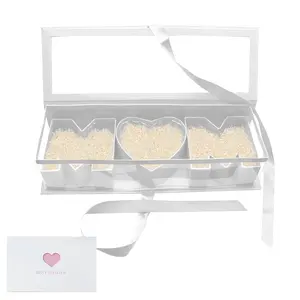 Empty Mom Flower Gift Box 17.52'x5.98'x3.74' Mother's Day Inspirational Creative Gift Box Floral Arrangement Letter Shaped Cardboard Fillable Box Chocolate Gifts Packaging for Mothers Valentine Birthday