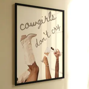 Cowgirls Don't Cry Poster Print No Frame, Decor Home Artistic Decoration Wall Decorative Ornaments Room Photo