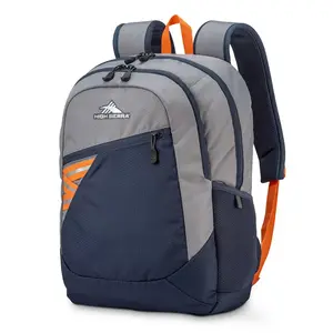 High Sierra Outburst Carry On 2.0 Backpack with Padded Laptop Tablet Sleeve, 360-Degree Reflectivity, & Dual Water Bottle Pockets, Steel Grey/Indigo