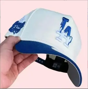 Los Angeles Dodgers White Royal Blue Snapback Hat – Raised LA Embroidery MLB Cap for Men Women, Adjustable Baseball Streetwear, Vintage Hip Hop Fashion, Casual Everyday Urban Style