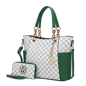 MKF Collection Merlina Circular Print Vegan Leather Women’s Tote Bag with matching Wallet by Mia K.