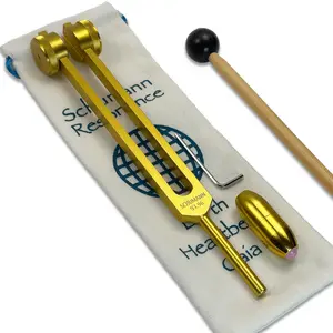 93.96Hz Schumann Tuning Fork with Gemstone Boot Extender Handle Rose Quartz-Sound Healing and Biofield Harmonization - Sound Therapy Tools, Sound Healing Instruments – Gemstone Boot | Gold