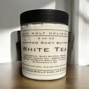 Lone Wolf Holistics White Tea Body Butter - 100% Natural Ingredients for Silky Smooth & Hydrated Skin