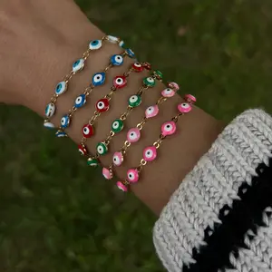 EVRY JEWELS Gold or Silver Plated Women's Hypoallergenic Nazar Bracelet