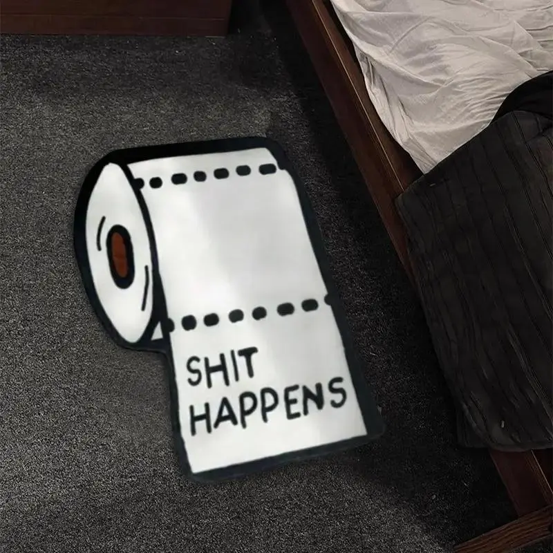 Modern Oval 1-Piece Soft Bath Mat - Funny Toilet Paper Shape Non-Slip Washable Bath Rug for Bathroom, Bedroom, Soft Bath Mats, Bath Rugs Non Slip Washable