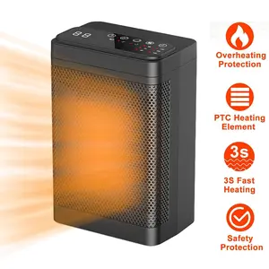 Ceramic Space Heater For Indoor,Portable Electric Heater For Home,Fast Safety Heating,Overheating and Tip-Over Protection,60°c oscillation,1500W PTC Ceramic Fast Safety Energy Efficient Heater For Office Bedroom