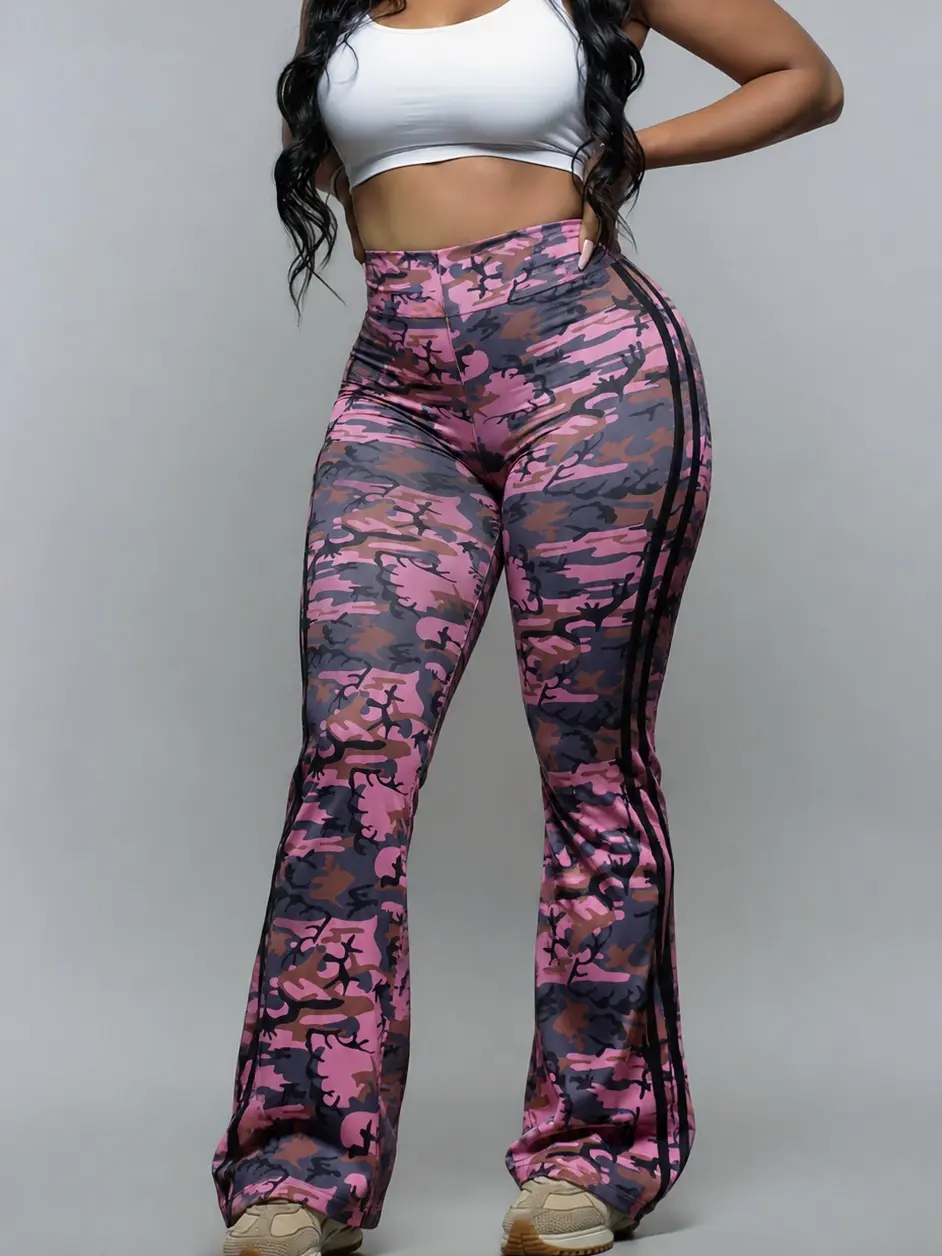 Women’s Camouflage Yoga Leggings – High Waisted Workout Pants with Stretch Fit & Tummy Control