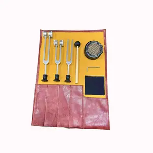 Three-Piece Aluminum Tuning Fork Set, 128hz, 256hz, 432hz, 528hz, 512hz, Wooden Mallet, Yoga Frequency Relaxation Device